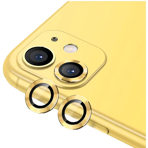 IPhone 11-12-12 MİNİ SAFİR KAMERA KORUMA LENSİ Altın - Görsel
