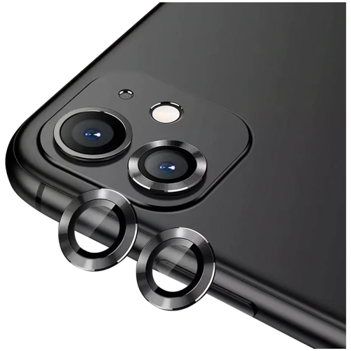 IPhone 11-12-12 MİNİ SAFİR KAMERA KORUMA LENSİ Siyah - Görsel