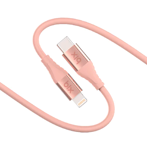 BİX BXSC1CL 60W TYPE-C TO LİGHTNİNG SİLİKON ŞARJ VE DATA KABLOSU 1.2 METRE Pembe - Görsel
