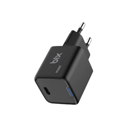 BİX BX1P30G GAN 30W TYPE-C PD AKIM KORUMALI VE LED GÖSTERGELİ HIZLI SARJ CİHAZI Siyah - Görsel