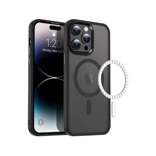 BİX IPHONE 14 PLUS MAGSAFE ÇİZİLMEYE KARŞI DAYANIKLI KILIF Siyah - Görsel