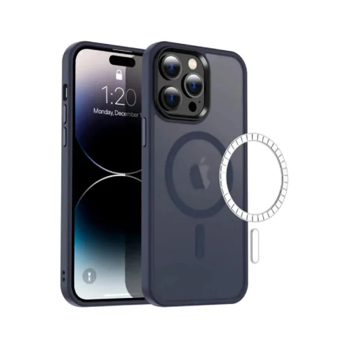 BİX IPHONE 15 PRO MAGSAFE ÇİZİLMEYE KARŞI DAYANIKLI KILIF Gece Yarısı - Görsel