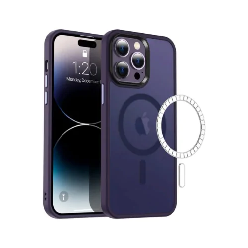 BİX IPHONE 15 PRO MAX MAGSAFE ÇİZİLMEYE KARŞI DAYANIKLI KILIF Mor - Görsel