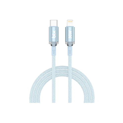 BİX T2CL-BK TYPE-C'DEN LİGHTNİNG'E 30W ÖRGÜLÜ ŞARJ VE DATA KABLOSU Beyaz - Görsel