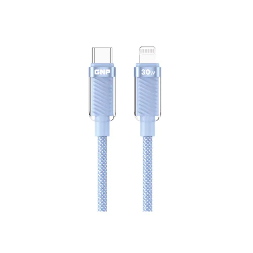 GNP Transparent TYPE-C To Lightning 1.2 Metre Mavi Açık Mavi - Görsel