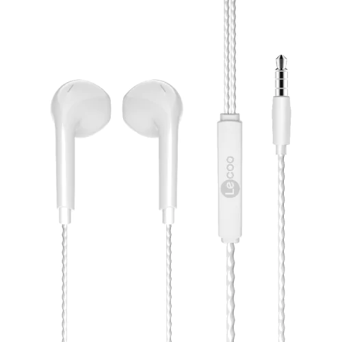 LENOVO LECOO EH104 3.5MM JACKLI KULAK İÇİ MİKROFONLU KULAKLIK Beyaz - Görsel