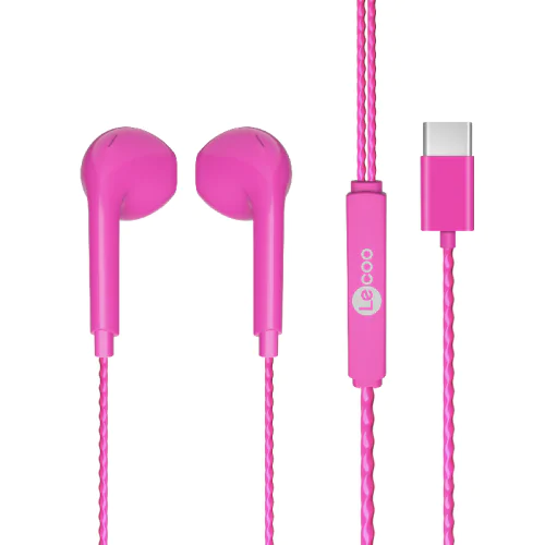 LENOVO LECOO EH104 TYPE-C KULAK İÇİ MİKROFONLU KULAKLIK Pembe - Görsel